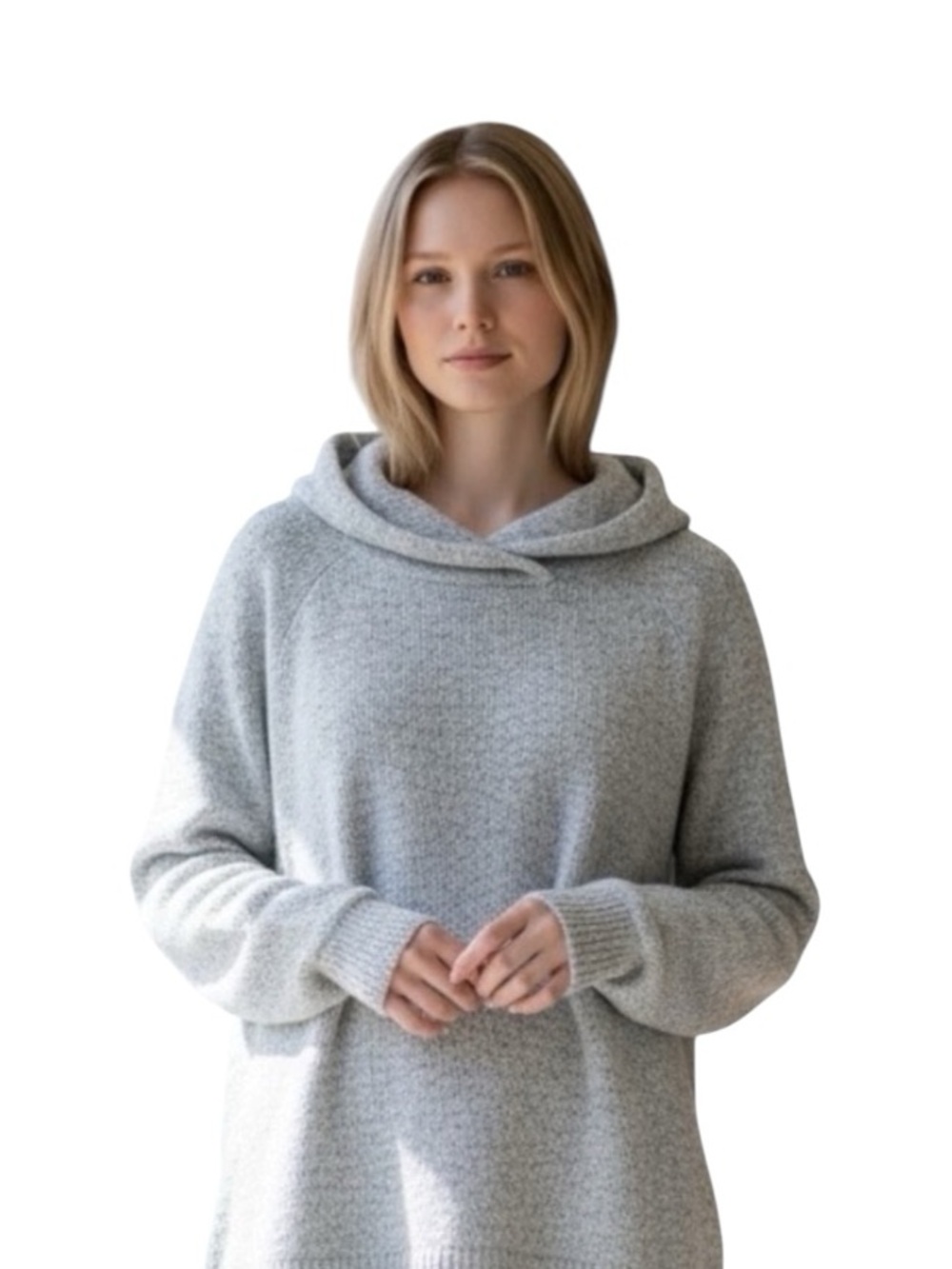 LOFT Light Gray Hooded Women's Sweater Size Small